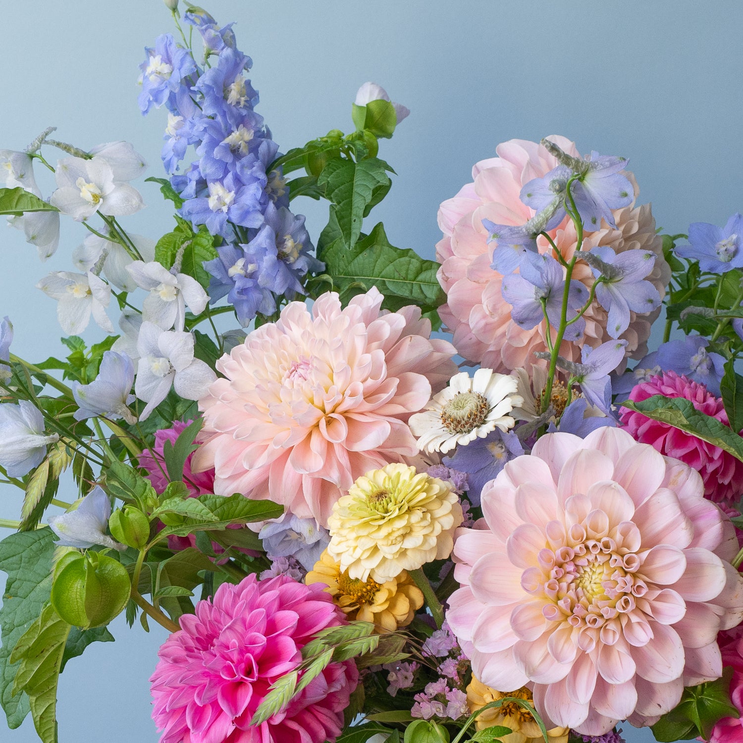 Love in a Mist market bouquet. Available for local delivery throughout Portland, Oregon